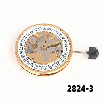חלקי השעון המקורי שנחאי 2824 תנועה בשעה 3 אוטומטיים מכאני תנועה כסף זהב חדש תנועה