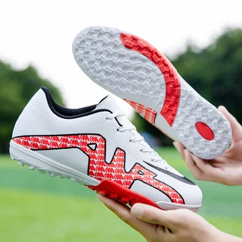 חם מכירת נעליים זולות כדורגל עבור גברים, נשים, משקל השטח כדורגל גברים נעלי נעלי ספורט אופנת Futsal נעלי ספורט Chuteira החברה