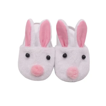 חמוד ארנב לבן נעלי בובה, נעליים עבור 18