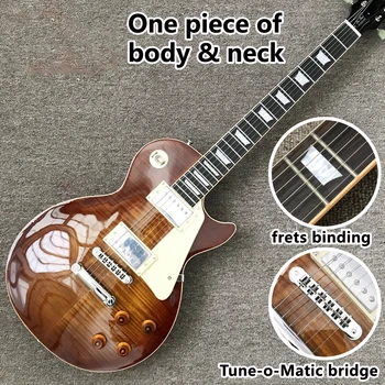 חנות אישית, תוצרת סין, LP סטנדרטי באיכות גבוהה גיטרה חשמלית,חלק אחד של הגוף & הצוואר,הסריגים מחייב,Tune-o-Matic גשר
