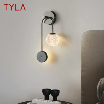 טיילה עכשווי שחור נחושת לצד מנורת LED 3 צבעים מקסים יצירתי מנורות קיר אור הביתה, למיטה עיצוב חדר
