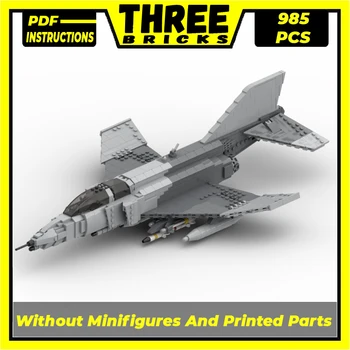 טכנית Moc לבנים צבאי דגם F-4G פראי סמור לוחם מודולרי אבני הבניין מתנות צעצועים לילדים DIY ערכות הרכבה