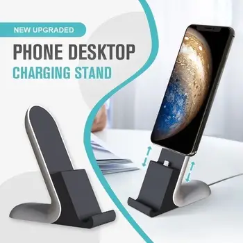 טלפון שולחני לחייב לעמוד השולחן כבל מטען מחזיק אייפון סמסונג אנדרואיד iPad נתונים קו הגנה מסוג C תאורה USB