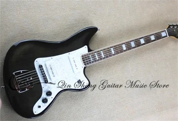 טרן שחור גיטרה חשמלית עץ Jazzma הגוף רוזווד סקייט אצבעות לבן מחייב P90 פיקאפים לבן פנינה השומר