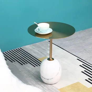 יוקרה עיצוב הספה קפה, שולחנות צד יצירתי אליפסה ברזל יצוק קטן שולחנות קפה לסלון הדירה Muebles רהיטים