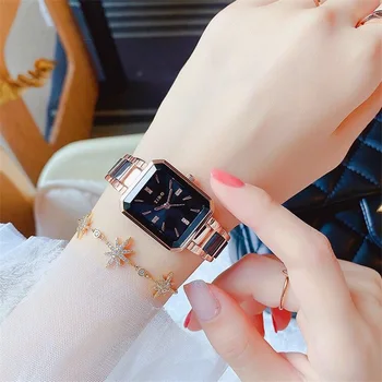 יוקרה עיצוב תכשיטים רוז זהב פלדה קוורץ שעוני יד עמיד למים אופנה שוויצרי מותג גבירותיי שעונים שעון לנשים 2023 חדש