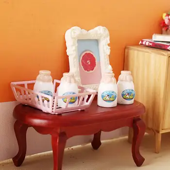 ילדים משחקי תפקידים צעצועי ילדים לשחק במשחק פריטים 1 12 בקנה מידה בובות מיניאטורי בקבוק החלב עם סל אחסון כיף לילדים