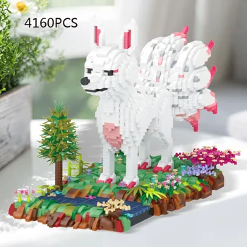 יצורים מיתיים מיקרו יהלומים בלוק חיות לבן Ninetales פוקס בניית מודל לבנים צעצועים חינוכיים אוסף מתנות