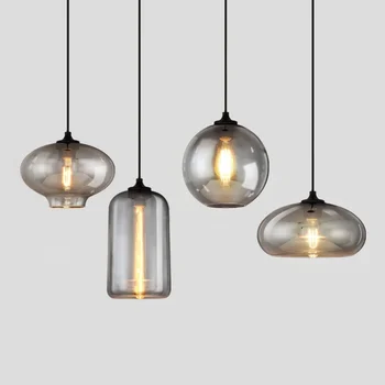 יצירתי LED פליז זכוכית תליון אור מנורות Droplight עבור חנות בגדים לבר לופט מסעדה חדר השינה חדר האוכל הנורה E27