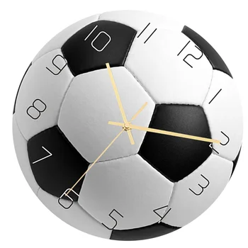 כדורגל שעוני קיר לחדרי שינה - חיצונית שעונים פטיו חיים עיצוב חדר ללא מתקתק שעוני קיר פעלו דקורטיביים