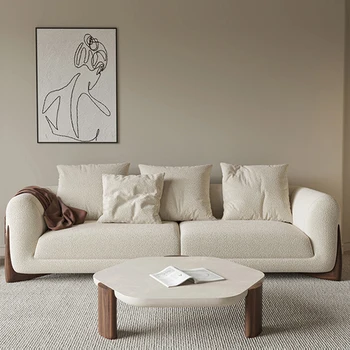 כורסת עץ הרגליים ספה Xxl הסלון סקנדינבי מינימליסטי יוקרה עצלן הספה החדשה ביד מודרנית מתאבן סלון הרהיטים בסלון