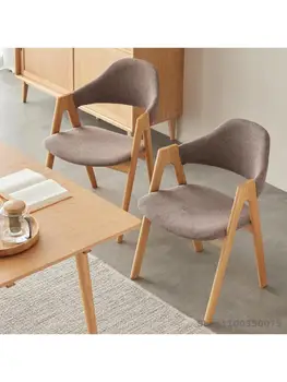 כל אוכל עץ מלא על כיסא שולחן אוכל, כיסא סקנדינבי מינימליסטי מודרני השולחן כיסא עץ אלון רך הכיסא תיק B3124