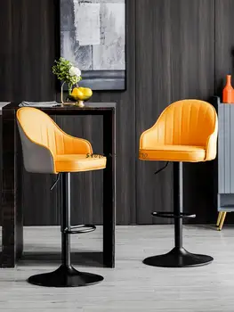 כסאות בר מודרני מינימליסטי הביתה כיסא בר דלפק קבלה נורדי אור יוקרה הכיסא משענת גב גבוהה מעלית רגל כיסא בר