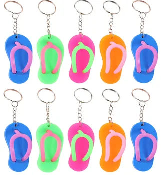 כפכפים צבעוניים גומי רך מחזיק מפתחות הארנק תרמיל קטן נעלי בית יצירתי תליון