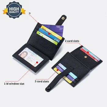 כרטיס האשראי עור בעל Hasp דק קטן הארנק ארגונית מיני ארנק מטבעות ID הבנק אוטובוס כרטיסי לכסות דולר כיס
