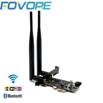 כרטיסי רשת M. 2 Wifi מתאם/כרטיס PCI-E X1 Wifi AC-5Ghz 5 ג ' יגה הרץ מתאם 2x 5dBi אנטנת WiFi המפתח לי NGFF מ 2-Wi-Fi, Bluetooth כרטיס