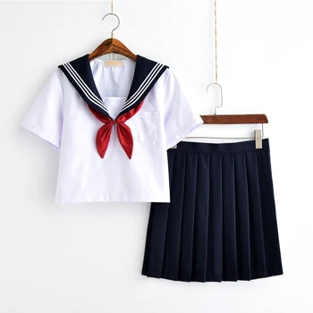 לבן תלמידת בית ספר אחיד יפנית מחלקה של חיל הים מלח מדים בבית הספר תלמידים בגדים עבור בנות אנימה כי מלח הים החליפה