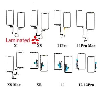 (להעביר את כל ios) 5pcs לא ריתוך מסך מגע + אוקה דבק עבור iPhone X Xs מקס XR 11 12max 11 13pro הדיגיטציה מול עדשת זכוכית פנל