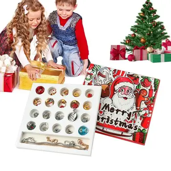 לוח השנה הופעתו ילדה צמיד 24 חרוזים חג המולד תכשיטים DIY עבור ילדים צמידים ערכת מחרוזת חג המולד חג המולד בל אייל חרוז קיט