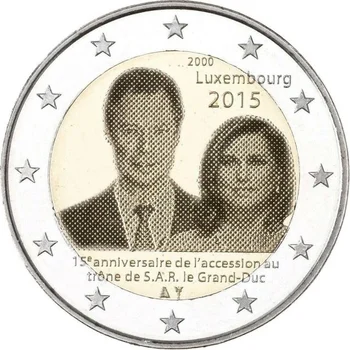 לוקסמבורג 2015 הדוכס הגדול של הנרי 15 יום השנה ה-2 אירו מטבע זכרון דוד המקורי.