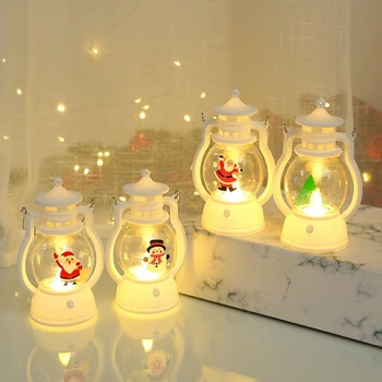 לילה אור סנטה קלאוס Snownan עץ פנס דקורטיבי קישוטי חג המולד שנה החדשה רוח המנורה מסיבה עיצוב הבית בסגנון רטרו Y5GB