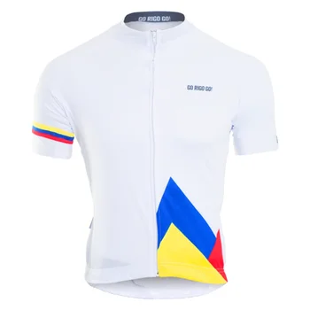 ללכת ריגו ללכת Mens רכיבה על אופניים ג ' רזי קיץ יבש מהירה שרוול קצר צוות ללבוש בגדים קולומביה אופניים החולצה המעוצבת Ciclismo גבר