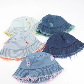 למכור חם שטף ג ' ינס דלי כובעים במצוקה בציר דייג דלי הכובע על ילדה ונשים