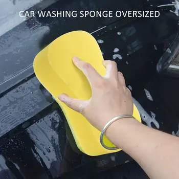 לשטוף את המכונית ספוג גדול במיוחד בגודל כביסה תאית סופר בעל כושר ספיגה רב-להשתמש בחומרי ניקוי ספוג צהוב - 2 חבילות