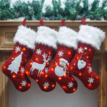 מואר האח גרביים תלויים חג מולד קישוט אספקה גרב מתנות & קישוטים לקראת חג המשפחה, חג המולד מסיבת