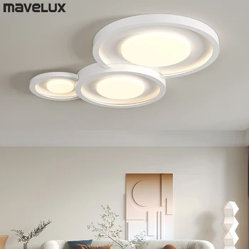 מודרני לבן תקרה נברשת אורות השינה, פינת האוכל, הסלון, המטבח המנורה מקורה אור קישוט הבית גופי תאורה