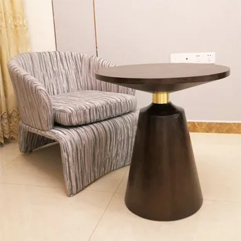 מודרני מעץ מלא עגול קטן שולחן פשוטה קפה שולחן הרהיטים בסלון ספה בצד כמה ומתן שולחן קפה שולחן חדש.