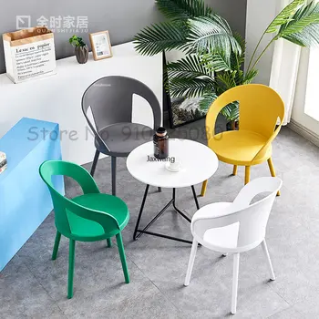 מודרני פלסטיק סלון כסאות ריהוט מינימליסטי האוכל הכיסא לעבות משענת הכיסא נורדי Designe פנאי יצירתי הכיסא