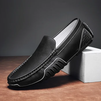 מותג אופנה עור עמיד גברים נעליים בעבודת יד, קיץ, סתיו, מותג באיכות גבוהה גברים דירות נעלי גדול מידות 38-48