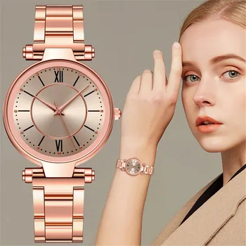מזדמן גבירותיי קוורץ נירוסטה להקת רצועת השעון האנלוגי שעון היד часы женские наручные montre פאטאל relogio feminino #2