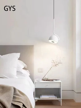 מינימליסטי חדר השינה ליד המיטה נברשת עיצוב מודרני זווית רב אחד בראש LED תליון מנורה, המסתובב רב קו אור קטן