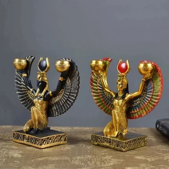 מיתולוגיה מצרית איזיס אלת מזכרת פסל יצירתי המלכה פמוט קישוט שולחן העבודה פסלונים.