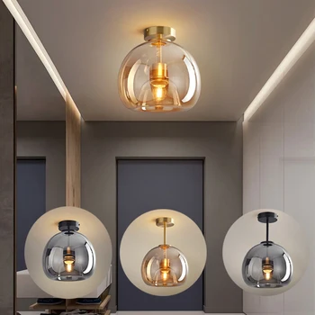 מנורת תאורה במעבר לחיות התקרה מרקם התקרה יצירתי מינימליסטי מנורת מסדרון נורדי אורות זכוכית מודרני מקום