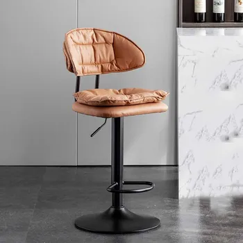 מסוגנן האירופי כסא בר מינימליסטי עמיד למים המשרד כתום בר כסאות עור מעמודי התווך Sillas De בר חדר אסתטי עיצוב