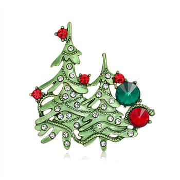 מעודן יוקרה צבעוניים ריינסטון עץ חג המולד פתית שלג צבי אייל בל סיכות לנשים סיכות צד הגברת תכשיטים חג מולד מתנות
