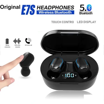 מקורי חדש E7S TWS אלחוטית, אוזניות Bluetooth עם מיקרופון תצוגת LED אוזניות עבור iPhone Xiaomi TWS אוזניות Bluetooth אוזניות