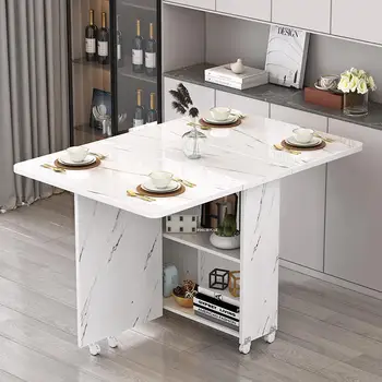 משק בית קיפול שולחן האוכל במטבח רהיטים רהיטים מטלטלין עם גלגלים מסעדה שולחנות תכליתי שולחנות אוכל