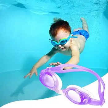 משקפי שחייה מתכוונן משקפות צלילה עם רצועה אלסטית PVC שחייה משקפי שמש משקפיים עם בהירות גבוהה עדשה לילדים