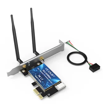 מתאם רשת 2.4 GHz/5GHz Dual Band WiFi כרטיס רשת חיצוני אנטנת Bluetooth תואם-4.0 תומך ב-Windows 7/8.1/10