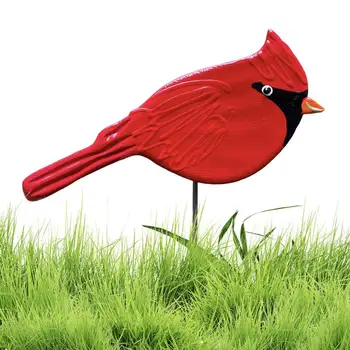 מתכת אדומה ציפורים אמנות צללית קישוט מעודן ציפורים צורה ברזל גן יתד עץ, קישוט הבית חצר