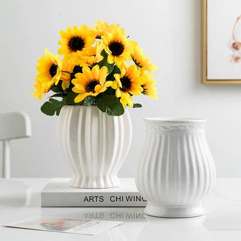 נורדי קישוט מודרני קרמיקה יצירתיות שולחן אגרטל עגול הביתה פיית גן פרחים מיובשים סיר בסלון עיצוב פנים