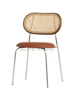 נורדי קש הכיסא אור פשוט יוקרה בבית האוכל הכיסא קפה ברזל יצוק פנאי הכיסא השינה איפור משענת הכיסא.