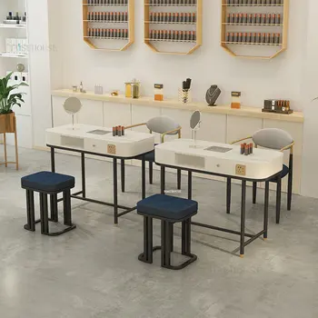 נורדי רוק צלחת מסמר שולחנות מניקור מקצועי שולחן עם שואב אבק מודרני מינימליסטי סלון יופי יחיד מסמר השולחן