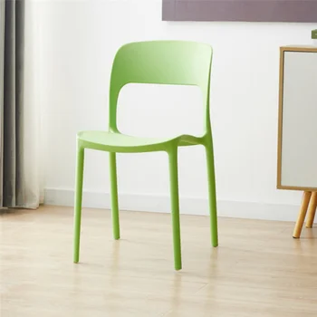 נייד במבטא נורדי פלסטיק האוכל הכיסא Pack 4 Stackable מודרני הכיסא משענת הכיסא הפנוי Chaises Stoel ריהוט הבית