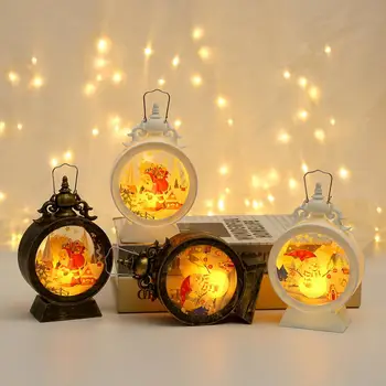 נייד פנס קמפינג רטרו וינטג ' מנורת LED תפאורה חג המולד קטנה, תאורה לבית תאורה חיצונית תלוי אוהל אור