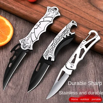 נירוסטה חיצוני סכין, מיני פירות סכין מתקפל, נייד, חדה, הגנה עצמית אולר